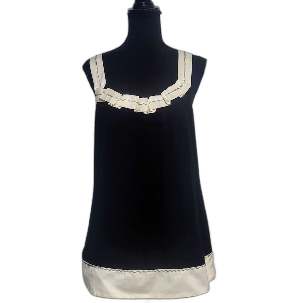 Contrast Piped Trim Sleeveless Top LARGE